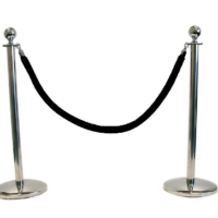 Corde en velours noire pour potelet