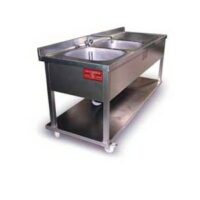 Évier double bac + égouttoir