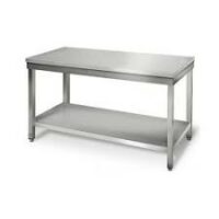 Table en inox avec tablette L.200 x l.70 cm