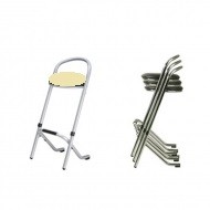 Tabouret empilable assise écrue pour mange debout