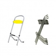 Tabouret empilable assise jaune pour mange debout