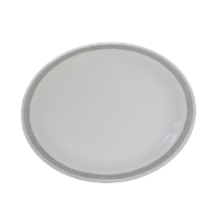 Assiette entremet bord gris