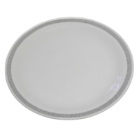 Assiette plate bord gris