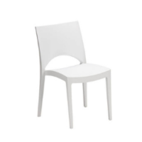 Chaise design blanche empilable