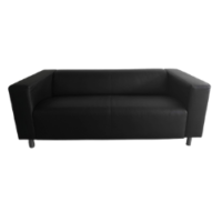 Canapé 2 places en cuir noir